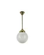 Standard 1/2" 1 Light Rod Set Pendant - 8" Sheffield Sphere - Polished Brass