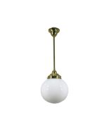 Standard 1/2" Rod Set Pendant - 8" Opal Sphere / Polished Brass