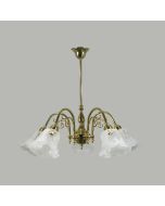 Victoriana 5 Light Rod Pendant – Polished Brass / 5008 Etched