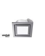 AIRBUS 250 - Premium Quality Side Ducted Exhaust Fan With 14w LED Panel (891Lm) Extra Low Profile - Square - Silver PVPX250SSSQLED Ventair