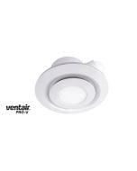 AIRBUS 250 - Premium Quality Side Ducted Exhaust Fan With 14w LED CCT Panel (891Lm) - Extra Low Profile - Round - White PVPX250WHLED Ventair