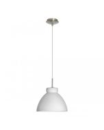 White Acid Glass Pendant Satin Chrome, White 60W QH1172 Superlux