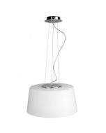 Drum Glass Pendant White, Chrome 60W QH2198-WH Superlux