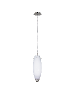 GU10 Tear Drop Euro Glass Pendants Chrome, White 35W QH4097-WH Superlux