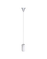 Tube Ceiling Mount Pendant Satin Chrome, White 60W QH9020 Superlux