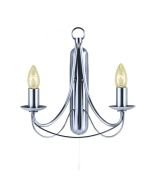 Maypole Wall Light Candelabra Satin Chrome 60W R6342-2B-SC Superlux