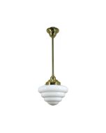 Standard 1/2" 1 Light Rod Set Pendant - 10" Beehive - Polished Brass