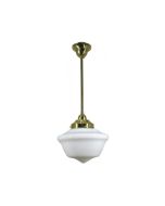 Standard Rod Set Pendant - 9" Victorian Schoolhouse / Polished Brass