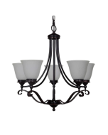 Classique Large 5 Light Flush to Ceiling Light, Chrome 1000115