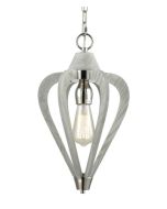 PENDANT ES 60W Polished Nickel & Winter Moss Wood SENORITA4 Cla Lighting