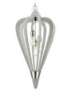 PENDANT ES x 3 (Max 60W HAL) Polished Nickel & Winter Moss Wood  SENORITA5 Cla Lighting