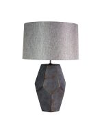 Pablo Cubist-Inspired Aged Gold Table Lamp Raw Linen Shade - OL98835