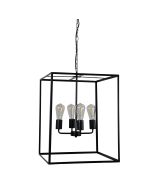 HAMPTON 4 LIGHT PENDANT BLACK no glass - SL64924BK