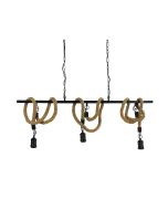 ROPE.3 LIGHT Triple Rope Pendant Matt Black and Coir - SL65013BK