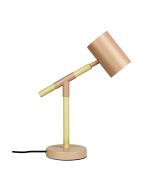 LUDO LED Pink Scandi Timber and Pink Task Lamp - SL98784PK