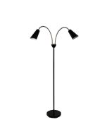 WALT TWIN FLOOR LAMP BRUSHED CHROME + BLACK - SL98812BC