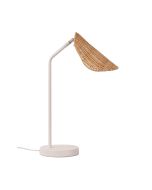 MALTA TABLE LAMP WHITE w/ RATTAN SHADE SL98841WH