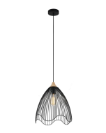  PENDENT ES 60W BLK IRON + WOOD  SPIAGGIA3 Cla Lighting