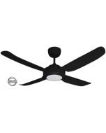 SPIN1204BL-L 1220mm Glass Fibre Composite 4 Blade Ceiling Fan with True Spin Technology™ motor and Tri Colour Dimmable LED Light included SPIN1204BL-L