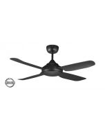 SPINIKA - 48"/1220mm Glass Fibre 4 Blade Ceiling Fan in Matte Black - Indoor/Outdoor/Coastal - SPN1204BL