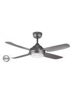 SPINIKA - 52"/1300mm Glass Fibre 4 Blade Ceiling Fan in Titanium with Tri Colour Step Dimmable LED Light NW,WW,CW - Indoor/Outdoor/Coastal - SPN1304TI-L