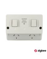 MERCATOR IKUU SPP02GIP | SMART WEATHER PROOF DOUBLE POWER POINT IP54 | ZIGBEE