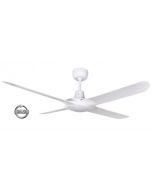 SPYDA - 50"/1250mm Fully Moulded PC Composite 4 Blade Ceiling Fan in Satin White - Indoor/Outdoor/Coastal (not light adaptable)  - SPY1254WH