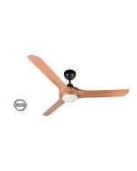 SPYDA - 56"/1400mm Fully Moulded PC Composite 3 Blade Ceiling Fan in Teak with Tri Colour Step Dimmable LED Light NW,WW,CW - Indoor/Outdoor/Coastal - SPY1423TK-L