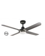 SPYDA - 56"/1400mm Fully Moulded PC Composite 4 Blade Ceiling Fan in Titanium with Tri Colour Step Dimmable LED Light NW,WW,CW - Indoor/Outdoor/Coastal - SPY1424TI-L