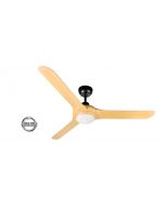 SPYDA - 62"/1570mm Fully Moulded PC Composite 3 Blade Ceiling Fan in Bamboo with Tri Colour Step Dimmable LED Light NW,WW,CW - Indoor/Outdoor/Coastal - SPY1573BAM-L