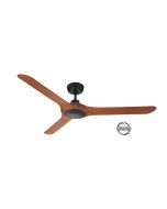 SPYDA - 62"/1570mm Fully Moulded PC Composite 3 Blade Ceiling Fan in Teak - Indoor/Outdoor/Coastal (not light adaptable)  - SPY1573NTK