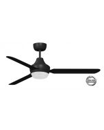 STANZA - 56"/1400mm Glass Fibre Composite 3 Blade Ceiling Fan with 2x B22 Lamp Holder - Black - Indoor/Covered Outdoor  - STA1403BL-L