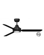 STANZA - 56"/1400mm Glass Fibre Composite 3 Blade Ceiling Fan with 20W LED Light - Black - Indoor/Covered Outdoor  - STA1403BLLED