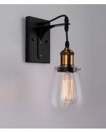 WALL INTERNAL S/M  ES 40W Black / Antique Brass STRUG1 CLA Lighting