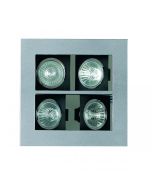 MR16 Quardruple Adjustable Darklighter Downlight Silver/Grey 50W SVX4-SI Superlux