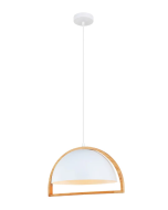 CLA LIGHTING ZARA SERIES INFRONT PENDENT ES 60W White Iron + Wood SWING3