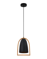 SWING SERIES INFRONT PENDENT ES 60W Black Iron + Wood SWING6 Cla Lighting