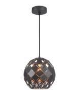 TUILE Small Embossed Tiled Iron Wine Glass Shape Matt Black Pendant Lights TUILE1