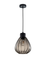 TULIP Wine Glass Ribbed Pendant Lights Black Smoke TULIP2