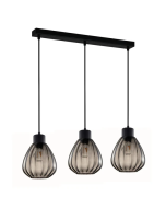 TULIP Wine Glass Ribbed Multiple Bar Base Pendant Lights Black Smoke TULIP2X3S