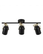 Lotus 3 light Spot bar Metal, Plastic Black/Brass - 50120103