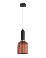 VINTAJ Copper Ellipse Shape Ribbed Glass Pendant Lights VINTAJ10