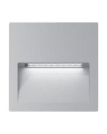 Zac-4 4W LED 240V Square Recessed Light Silver / Warm White - 19739	