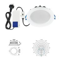 Clasp LED Downlight Flush Tri-colour, Metal, White - 171001