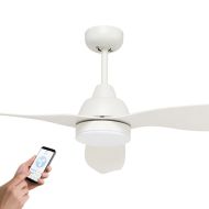 Brilliant Smart Bahama 1320mm WiFi Ceiling Fan + Remote White