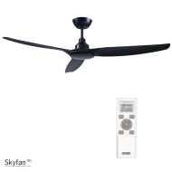 SKYFAN - 60"/1500mm Glass Fibre Composite 3 Blade DC Ceiling Fan - Black - Indoor/Covered Outdoor  - SKY1503BL