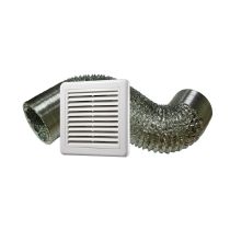 100mm Ducting Kit including 3m Aluminium Ducting and Fixed Exterior Grille V100DKIT Ventair