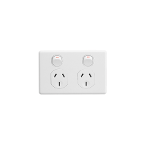 C2025 Twin Switch Socket Outlet, Classic, 250V, 10A Clipsal