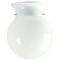 Jetball Glass DIY Batten Fix Ceiling Light, 15cm, White