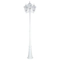Chester Triple Head Curved Arm Tall Post Light White - 15061	